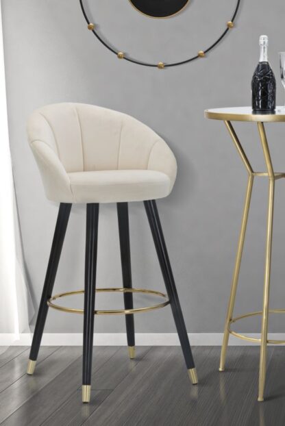 SGABELLO BAR PRAGUE CREMA CM 55X56X104 - immagine 9