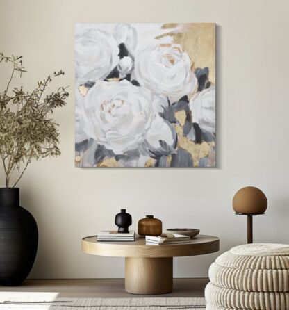 DIPINTO SU TELA WHITE FLOWER -A- CM 90X3,7X90 - immagine 6