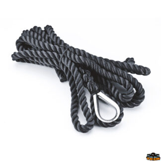 Cima da ormeggio  Cima di ormeggio a 3 capi impiombata ad alta tenacità colore nero diametro 24 mm lunghezza 15 mt