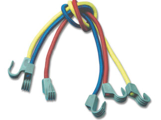 Trecce multiuso e corde elastiche  Elastici milleusi colori assortiti provviste di ganci in nylon lunghezza 100 cm