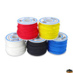 Trecce multiuso e corde elastiche  Bobinette treccina di poliestere alta tenacità monocolore diametro 3 mm