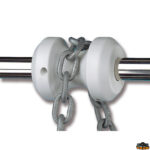 Accessori ormeggio e ancoraggio  Carrucola svolgicatena o svolgi-cima da applicare alla battagliola adatta per tubo 22-25 mm