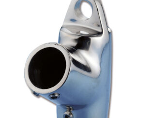 Ferramenta nautica  Angolo a T inclinato a 60° con attacco cavo aisi 316 diametro 22 mm