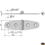 Ferramenta nautica  Cerniera inox 100x27 mm