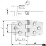 Ferramenta nautica  Cerniera inox 84x37 mm