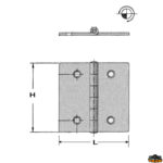 Ferramenta nautica  Cerniera inox 50x40 mm