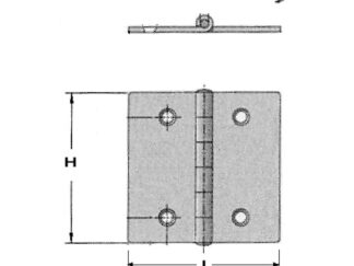 Ferramenta nautica  Cerniera inox 50x40 mm