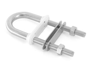 Ferramenta nautica  Cavallotto a U aisi 316 con guarnizione in gomma diametro filetto 10 mm