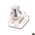 Ferramenta nautica  Serratura per portelli con pulsante in ottone lucido diametro 35 mm