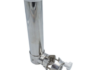Ferramenta nautica  Portcanna con attacco a pulpito corrimano lunghezza 220 mm