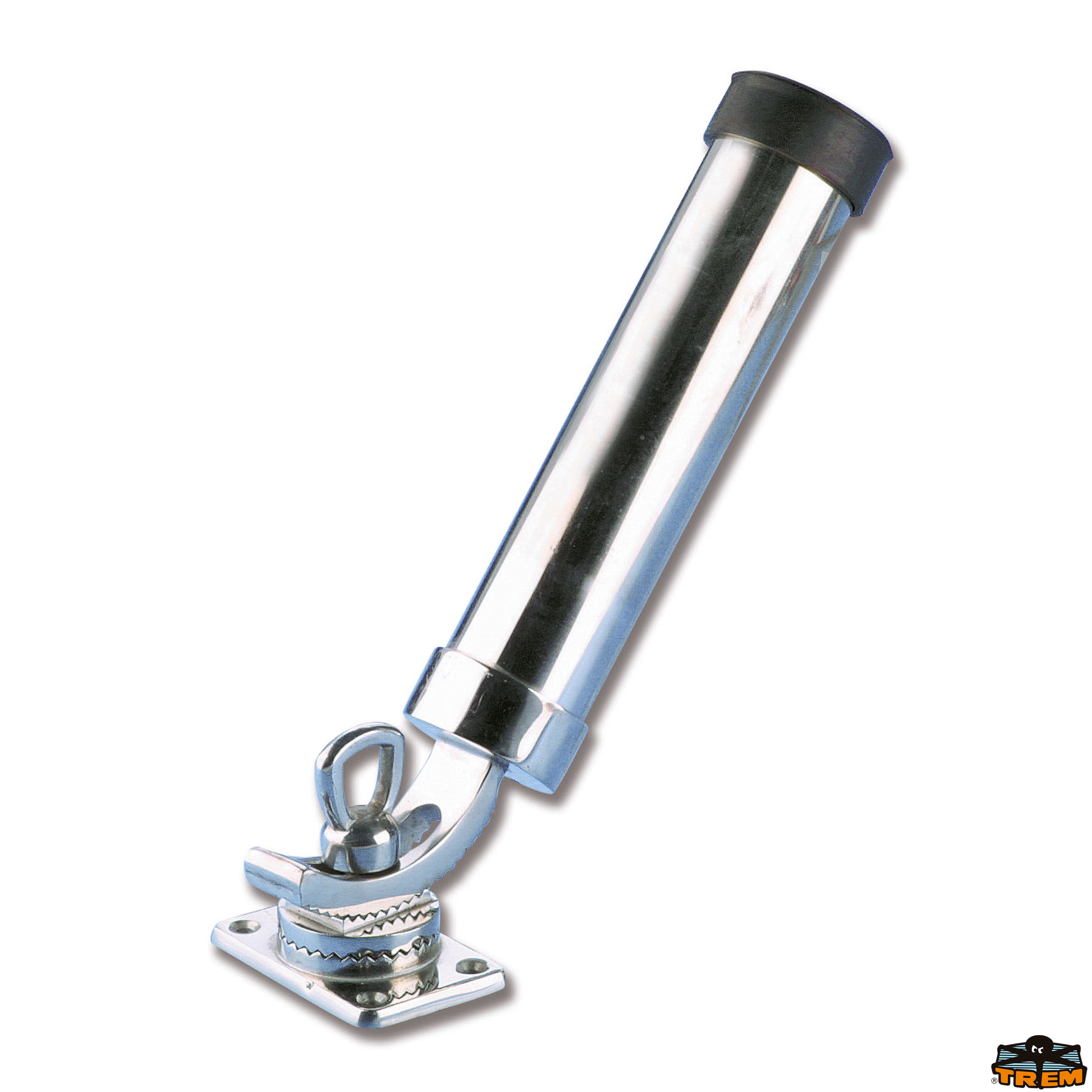 Ferramenta nautica Portacanne ad inclinazione regolabile con base di fissaggio A 100 mm B 65 mm lunghezza 295 mm diametro 36 mm