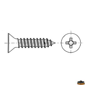 Ferramenta nautica  Vite autofilettante inox testa svasata piana a croce diametro 2,9 mm lunghezza 13 mm