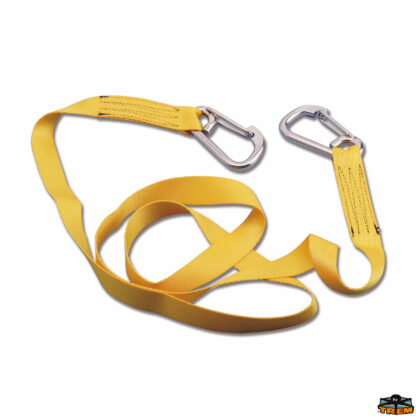 Sicurezza  Cinghia di aggancio provvista di due moschettoni indicata per cinture di sicurezza 200 cm