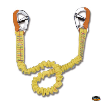 Sicurezza  Cordone ombelicale per cinture di sicurezza elastico con 2 moschettoni 2 mt