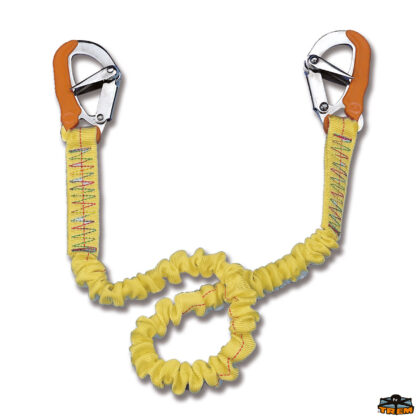 Sicurezza  Cordone ombelicale per cinture di sicurezza elastico con 2 moschettoni 2 mt