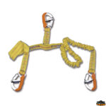 Sicurezza  Cordone ombelicale per cinture di sicurezza statico + elastico con 3 moschettoni 1 mt + statico