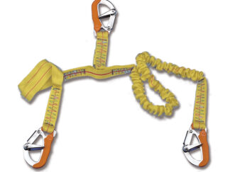 Sicurezza  Cordone ombelicale per cinture di sicurezza statico + elastico con 3 moschettoni 1 mt + statico