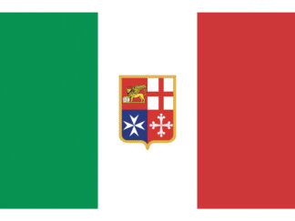 Adesivi bandiere linee galleggiamento  Bandiera Italia mercantile dimensioni 200x300 mm