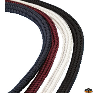 Trecce multiuso e corde elastiche  Treccia piattina in poliestere per fissaggio parabordi colore blu D.10 mm 200 mt.