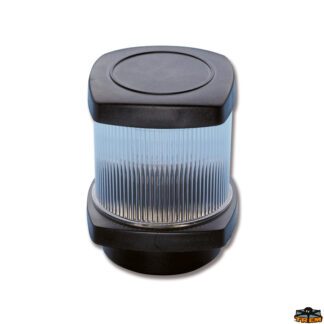 Luci di navigazione  Fanali di via circolare 12V corpo nero vetro bianco 360°