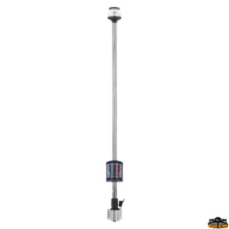 Luci di navigazione  Asta fanale 360° alogena estraibile a parete con fanale combi 225° nero altezza 1000 mm