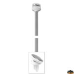 Luci di navigazione Pro led Asta fanale colore bianco 360 gemini estraibile a led con attacco in piano Lunar altezza 1000 mm