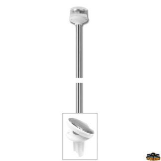 Luci di navigazione Pro led Asta fanale colore bianco 360 gemini estraibile a led con attacco in piano Lunar altezza 600 mm