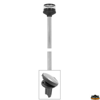 Luci di navigazione Pro led Asta fanale colore nero 360 gemini estraibile a led con attacco in piano Lunar altezza 600 mm