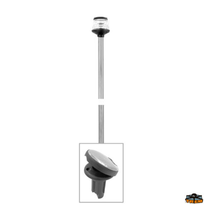 Luci di navigazione Easy led Asta fanale colore nero 360° a led Easy led estraibile in piano con base Lunar altezza 1000 mm