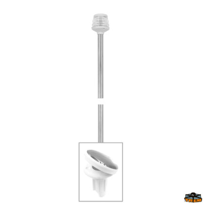 Luci di navigazione Easy led Asta fanale colore bianco 360° a led Easy led estraibile in piano con base Lunar altezza 600 mm