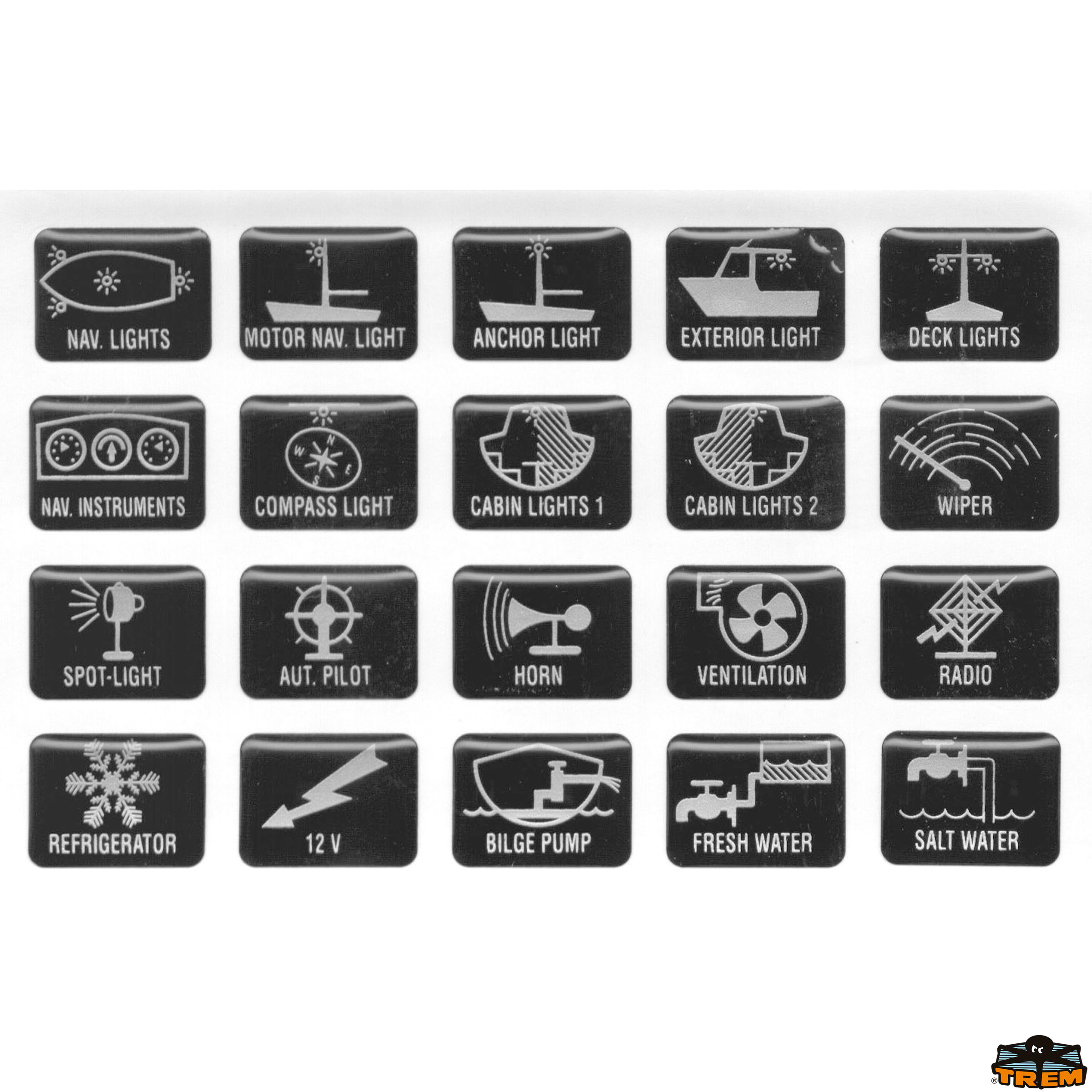 Materiale elettrico Serie 20 simboli lenticolari adesivi utenze elettriche