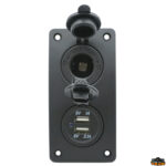 Materiale elettrico  Pannelli interruttori 9/32V con presa di corrente + presa doppia usb