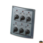 Materiale elettrico  Pannello di comando a 6 interruttori + led colore nero serie Pilot