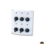 Materiale elettrico  Pannello di comando a 6 interruttori + led colore bianco serie Pilot
