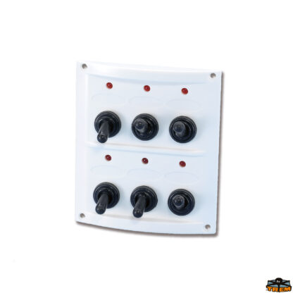 Materiale elettrico  Pannello di comando a 6 interruttori + led colore bianco serie Pilot