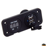 Materiale elettrico T-Power Doppia presa usb + voltmetro colore nero