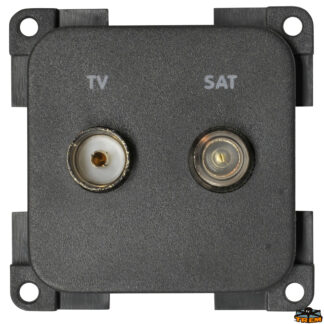 Materiale elettrico  Presa TV + SAT (TV 9,5 75 Ohm SAT F 75 Ohm) colore marrone