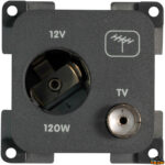 Materiale elettrico  Presa 12V auto + TV (TV 9,5 75 Ohm) colore bianco