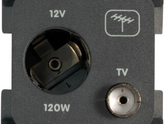 Materiale elettrico  Presa 12V auto + TV (TV 9,5 75 Ohm) colore bianco