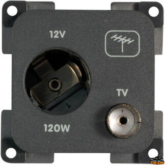 Materiale elettrico  Presa 12V auto + TV (TV 9,5 75 Ohm) colore bianco