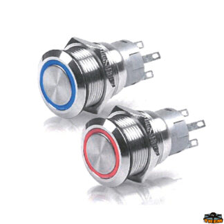 Materiale elettrico Ocean systems Interruttore in acciaio inox 7A blu modello off-(on) (momentaneo)