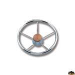 Strumenti di guida  Ruota timone a cinque razze in acciaio inox mod. Race diametro 320 cm