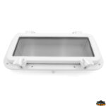 Sportelli oblò molle a gas oscuranti  Oblò in nylon composito rettangolare colore bianco 400 mm altezza 200 mm