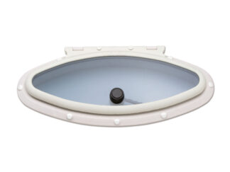 Sportelli oblò molle a gas oscuranti  Oblò ovale con controflangia dimensioni interne 390x130 mm