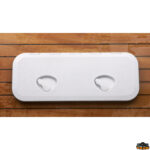 Sportelli oblò molle a gas oscuranti Octopussy LINE Portello calpestabile in AAS con viti coperte 243x607 mm colore bianco 9003