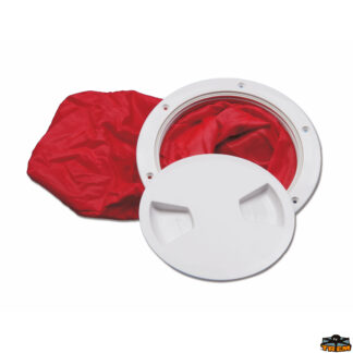 Sportelli oblò molle a gas oscuranti Octopussy LINE Tappi d’ispezione con manichetta colore bianco ral 9003 con manichetta diametro esterno 205 mm