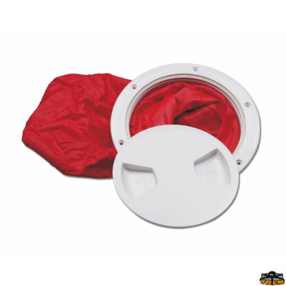 Sportelli oblò molle a gas oscuranti Octopussy LINE Tappi d’ispezione con manichetta colore bianco ral 9003 con manichetta diametro esterno 205 mm