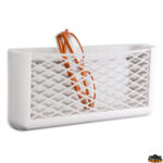 Contenitori tasche reti sacche  Tasca portaoggetti con retina in gomma colore bianco 270x115x32 mm