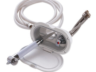 Accessori acqua Aqua Box doccia ovale con mixer e doccia a pulsante colore bianco 9003 ingombro esterno 185x110 mm