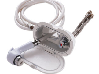 Accessori acqua Aqua Box doccia ovale con mixer e doccia a pulsante colore bianco 9003 ingombro esterno 185x110 mm